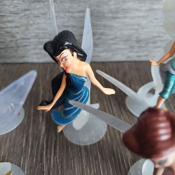 Disney Parks Pixie Hollow Fairies Collectible 5 Piece Figure Set PVC - Picture 4 of 6